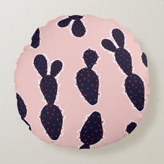 Cute cactus seamless pattern sweet mood and tone, ラウンドクッション (正面)