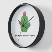 Cute Cactus Wall Clock – Inspirational Quote 壁時計 (傾斜)