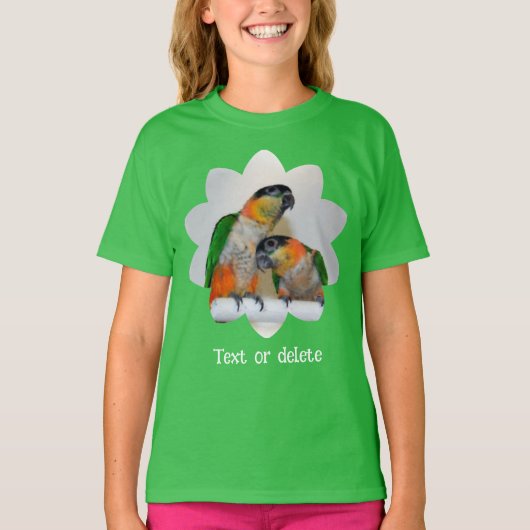 Cute Caique Parrot Watercolor Art Personalized Tシャツ (正面)