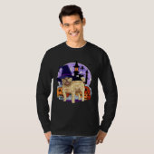Cute Cairn Terrier Halloween Witch Pumpkin Tシャツ (正面フル)
