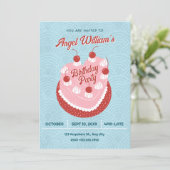 Cute cake heart birthday 招待状 (スタンド正面)