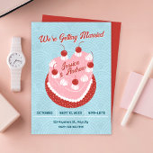 Cute cake heart wedding 招待状