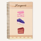 Cute Cakes Dessert Cafe with Name ノートブック (正面)