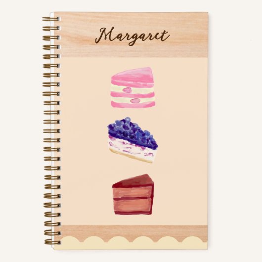 Cute Cakes Dessert Cafe with Name ノートブック (正面)