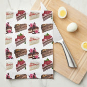 Cute Cakes Lovers Desserts Pattern キッチンタオル (四つ折り)