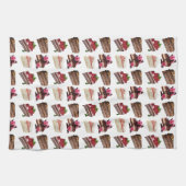 Cute Cakes Lovers Desserts Pattern キッチンタオル (横)