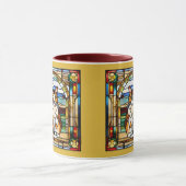 Cute Calico Cat Stained Glass Coffee Mug マグカップ (中央)
