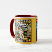 Cute Calico Cat Stained Glass Coffee Mug マグカップ (正面左)