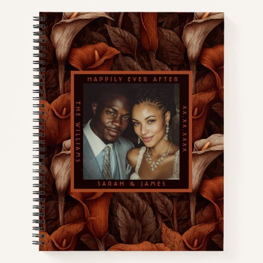 Cute Calla Lilies Charm Boho Wedding ノートブック (正面)