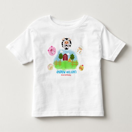 Cute Calling All Rustic Farm Party Animals トドラーTシャツ (正面)