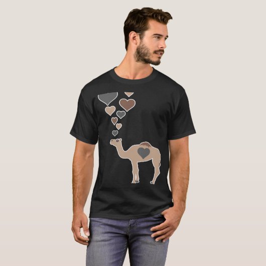Cute Camel Hearts  Camel  I Love Camels Tシャツ (正面フル)