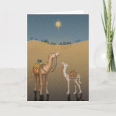 Cute camels in Bethlehem Christmas card カード (正面)