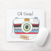 Cute Camera Doodle Oh Snap マウスパッド (マウス)