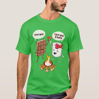 Cute Camping Gift Print I Love You Smore vintage Tシャツ
