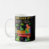 Cute Can I Lick It Dino Periodic Table Science Hum コーヒーマグカップ (左)
