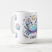 Cute Cancer Zodiac Crab Astrology Sign コーヒーマグカップ (正面左)