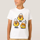 Cute Candy Corn Halloween Kids Shirt Tシャツ (正面)