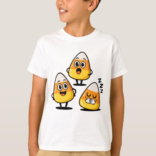 Cute Candy Corn Halloween Kids Shirt Tシャツ (正面)
