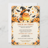 Cute Candy Corn Witch Halloween Party Invitation 招待状 (正面)