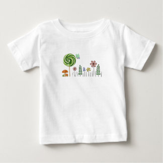 Cute Candy Garden Illustration. Baby Fine Jersey T ベビーTシャツ