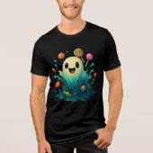 Cute Candy Ghost Halloween Illustration トライブレンドＴシャツ (正面)