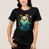 Cute Candy Ghost Halloween Illustration トライブレンドＴシャツ (正面)