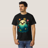 Cute Candy Ghost Halloween Illustration Tシャツ (正面フル)