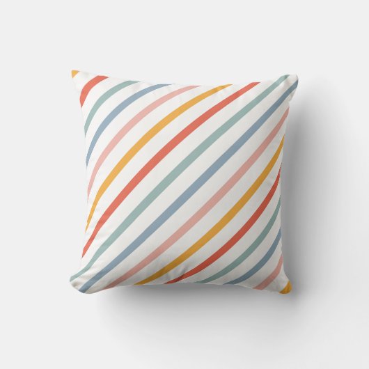 Cute Candy Striped Diagonal クッション (正面)
