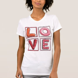 Cute Candy-Style LOVE Typography Illustration  Tシャツ