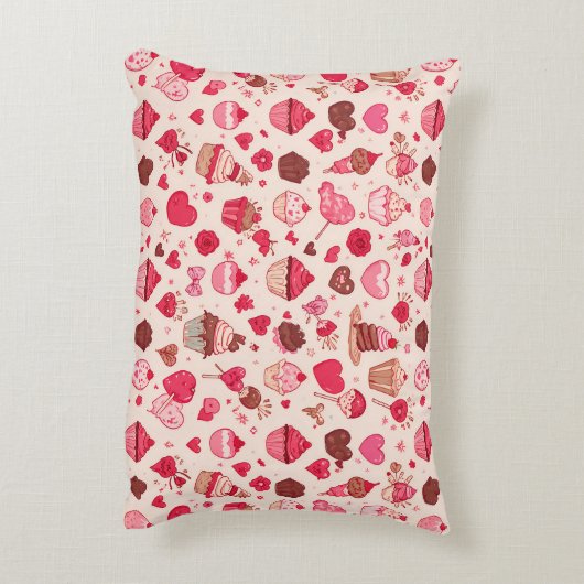 Cute Candy & Sweets Valentine Seamless Pattern  アクセントクッション (裏面(縦))