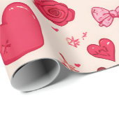 Cute Candy & Sweets Valentine Seamless Pattern ラッピングペーパー (ロールコーナー)