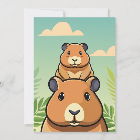 Cute CAPIBARA Invitation 招待状 (裏面)