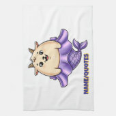 Cute Capricorn Cartoon – Whimsical Zodiac キッチンタオル (縦)