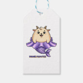 Cute Capricorn Cartoon – Whimsical Zodiac ギフトタグ (正面)