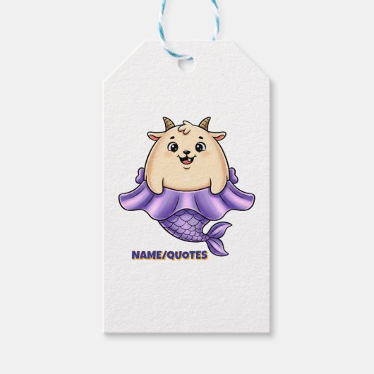 Cute Capricorn Cartoon – Whimsical Zodiac ギフトタグ (正面)