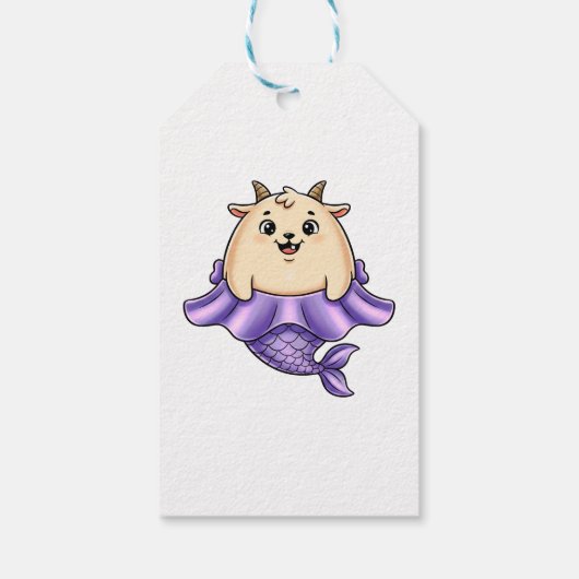 Cute Capricorn Cartoon – Whimsical Zodiac ギフトタグ (裏面)