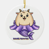 Cute Capricorn Cartoon – Whimsical Zodiac セラミックオーナメント (正面)