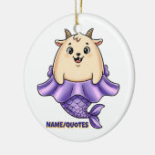 Cute Capricorn Cartoon – Whimsical Zodiac セラミックオーナメント (左)