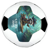 Cute Captain Raccoon Rafting Down the River サッカーボール (回転)