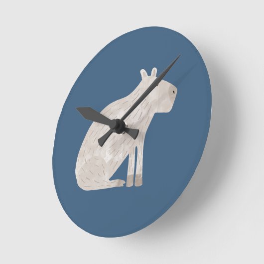 Cute Capybara ラウンド壁時計 (傾斜)