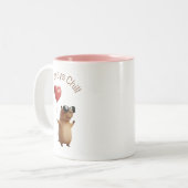 Cute Capybara Always Chill Valentine Coffee Mug ツートーンマグカップ (正面左)