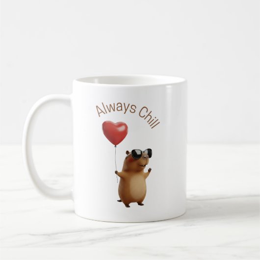 Cute Capybara Always Chill Valentine Coffee Mug ツートーンマグカップ (左)