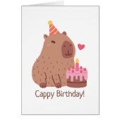 Cute Capybara And Cake Happy Cappy Birthday (正面)
