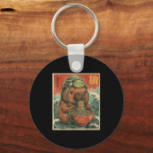 Cute Capybara And Turtle Backpack Ramen Kawaii Cap キーホルダー (正面)