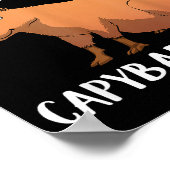 Cute Capybara Art For Men Women Kids Animal Rodent ポスター (角)