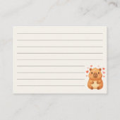 Cute Capybara Baby Shower Prayer Wishes  アドバイスカード (裏面)