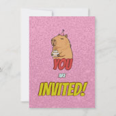 Cute Capybara Birthday Party Invitation 招待状 (裏面)