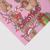 Cute Capybara Christmas Lights Festive Party Pink 薄葉紙 (詳細)