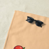 Cute Capybara Fruit Bath Spa Day Kawaii Animal Ill ビーチタオル (インサイチュ)