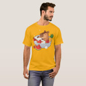Cute Capybara Fruit Bath Spa Day Kawaii Animal Ill Tシャツ (正面フル)